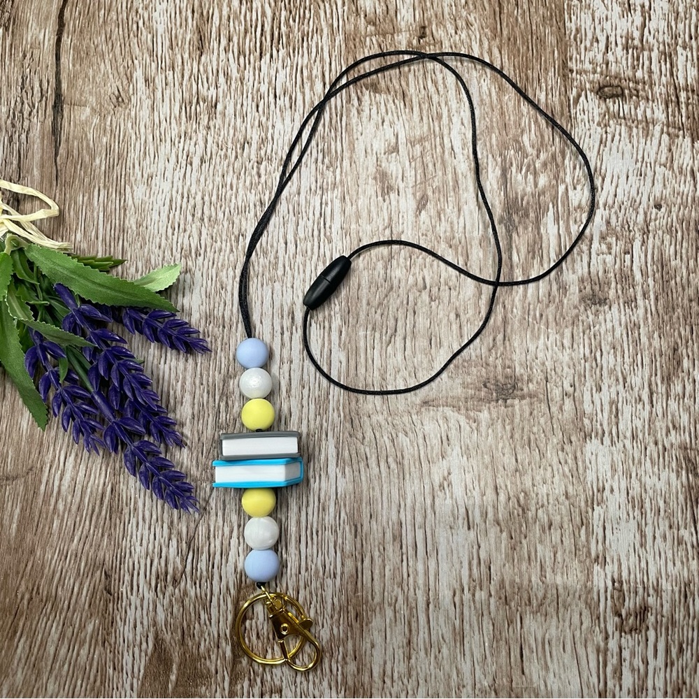Beaded Books Lanyard Accessories Keys ID Holder Handcrafted Office Artisan